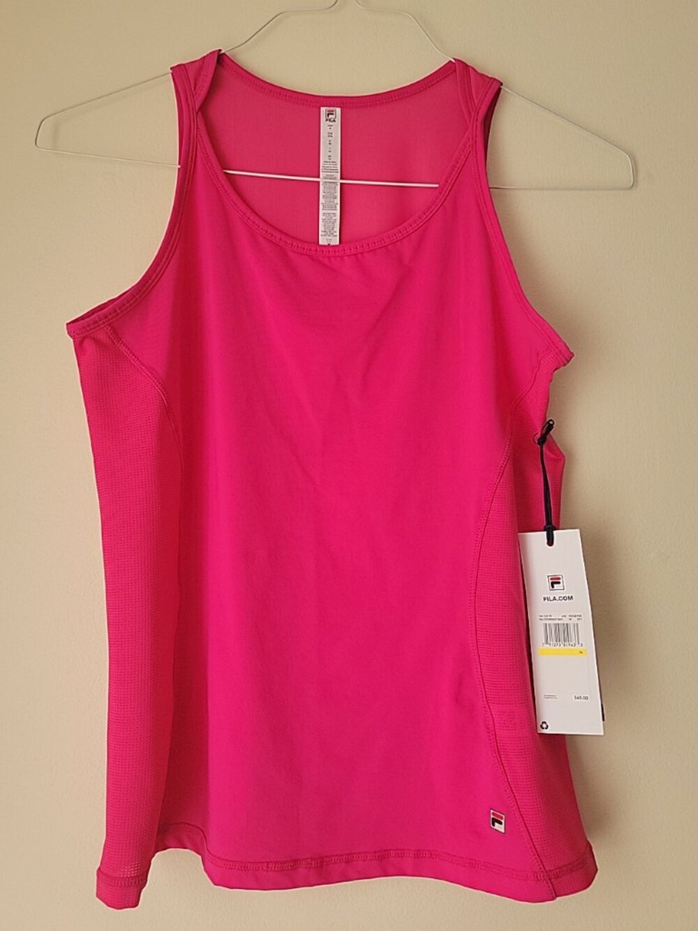 FILA pink tank top Women's Full Coverage Scoop Neck tennis Top - Size Medium NWT